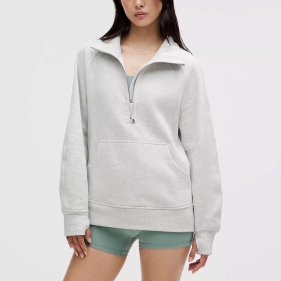 Scuba Oversized Funnel-Neck Half Zip Long